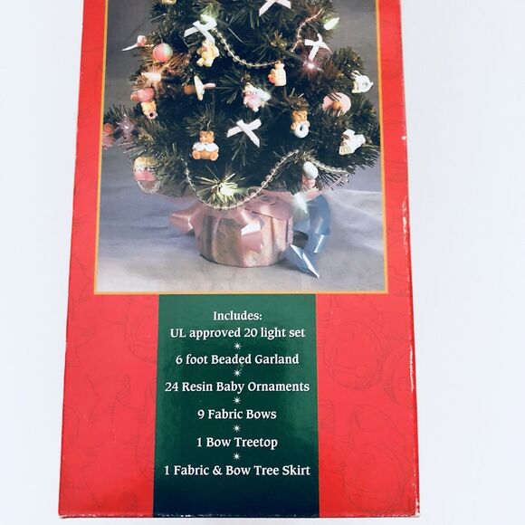 Vintage Kurt S. Adler 18" Baby's 1st Christmas Tree & Decorations Girl Boy NOS - Picture 4 of 5